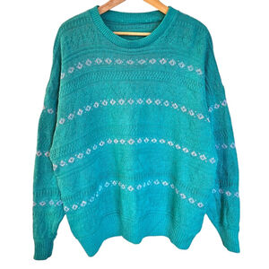 90s‎ vintage striped pullover crewneck sweater